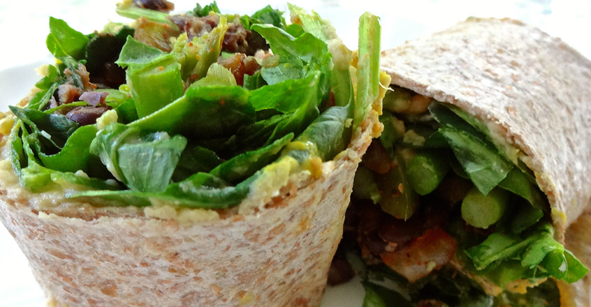 Salad Wraps with Beans and Greens Recipe