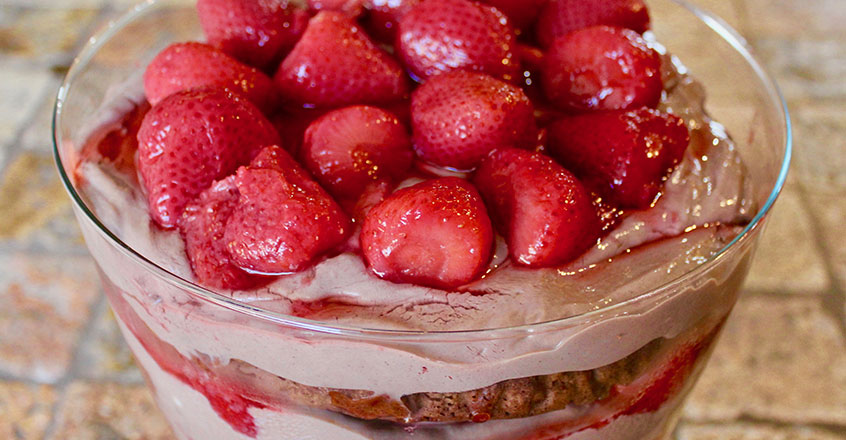 Chocolate Trifle With Strawberries