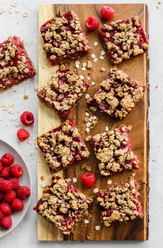 Raspberry Oat Crumble Bars Center for Nutrition Studies